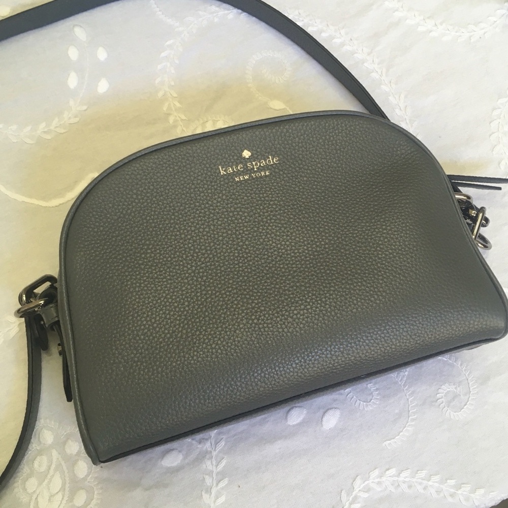 Kate Spade Double Zip Dome Crossbody Dark Gray